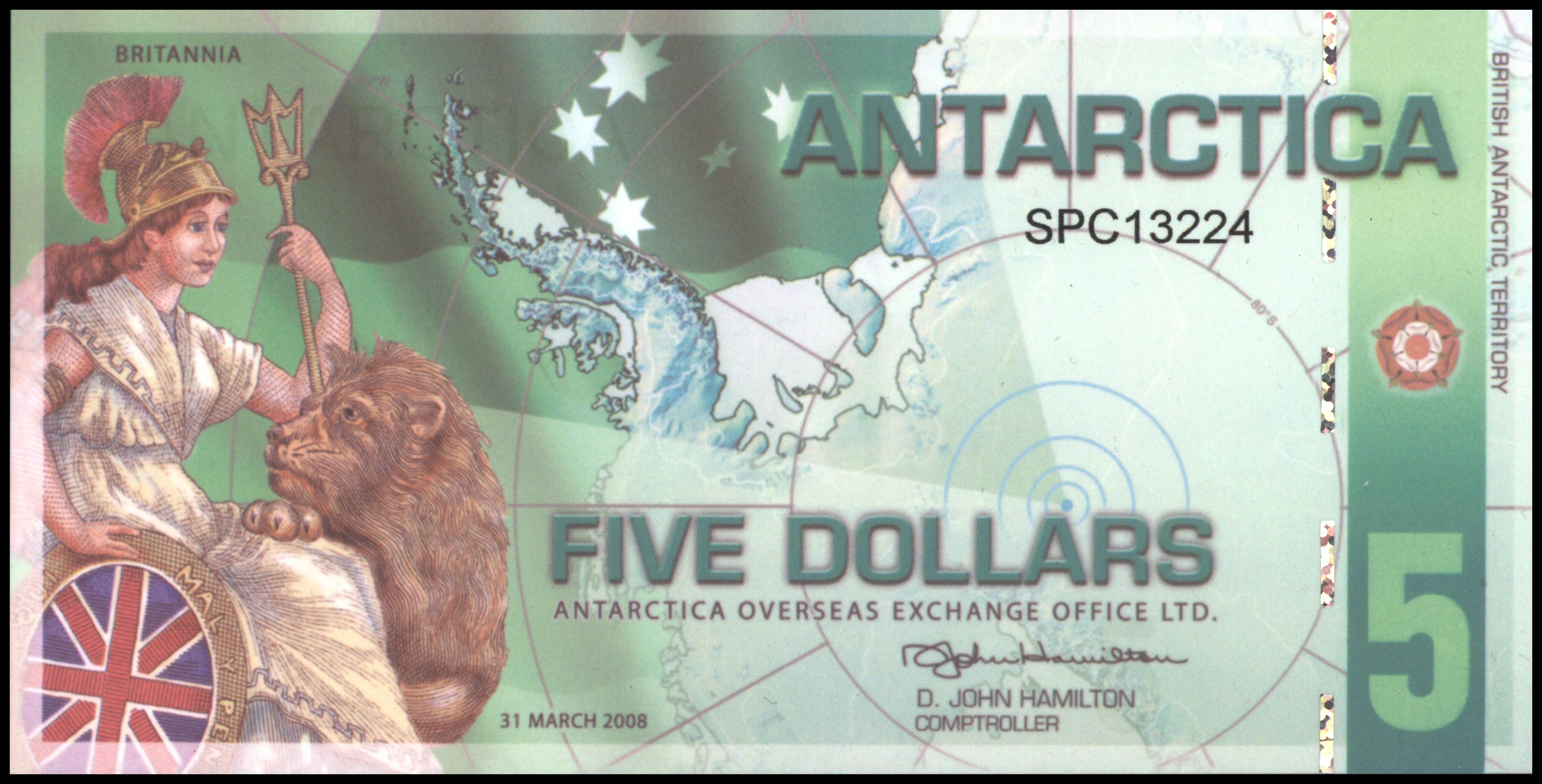 Antarctica  FANT-ANT18a.3.2 5 Dollars 2008