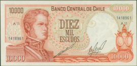 Chile P148/B284 10.000 Escudos 1973 (No date)