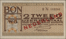 Distributie: Rijksbureau voor Ijzer en Staal, WO-II 2 KG/- 2 Kilogram Ijzer en staal 1941