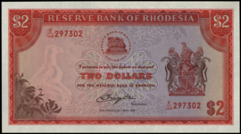 Rhodesia  P39.a 2 Dollars 1979