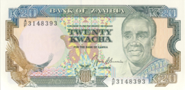 Zambia  P32 20 Kwacha 1989 (No date)