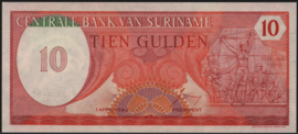 Suriname  PLS19.2/P126 10 Gulden 1982