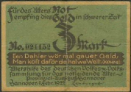 Germany - Emergency issues - Hannover 569.1 (Band 1) 3 Mark 1922