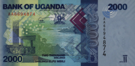Oeganda  P50 2.000 Shillings 2010-2017