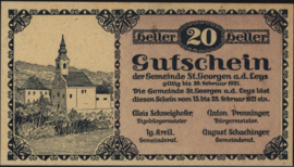 Oostenrijk - Noodgeld - St. Georgen a.d. Leys KK: 887 20 Heller 1921