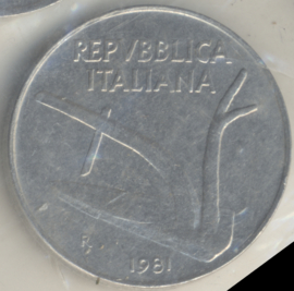 Italië KM#93 10 Lire 1981R