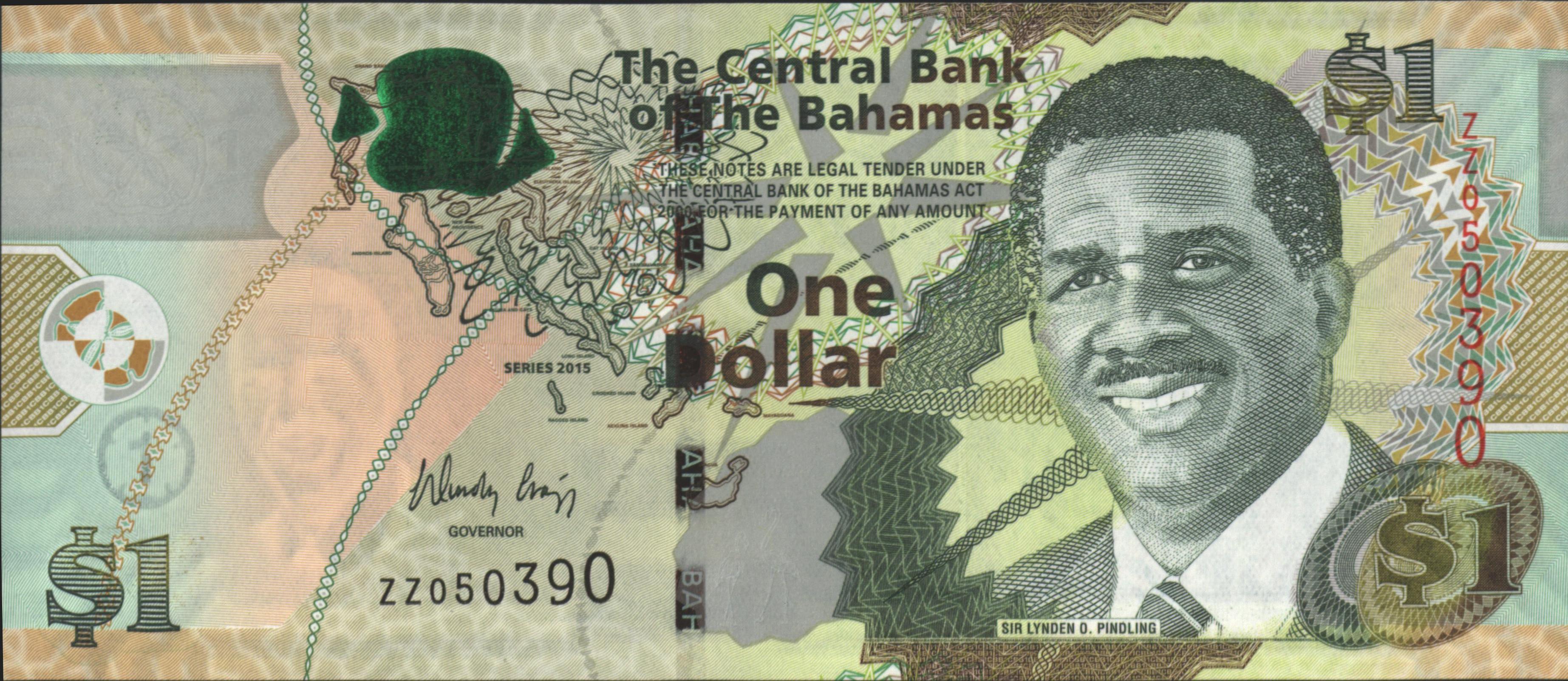 Bahamas  P71A.R 1 Dollar 2015 REPLACEMENT