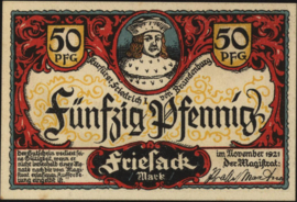 Germany - Emergency issues - Friesack Grab.: 396 50 Pfennig 1921