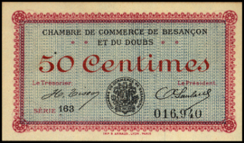 France - Emergency - Besançon et du Doubs  Pirot:25.7 50 Centimes 1915