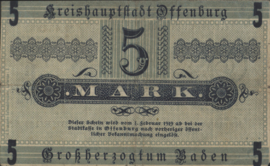 Germany - Emergency issues - Offenburg Geiger:397 5 Mark 1918