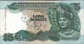 Malaysia  P28 5 Ringgit 1986-98 (No date)