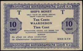 Nederland, Koninklijke Rotterdamsche Lloyd: Geen scheepsnaam - Zonder scheepsnaam PL1610.2.a2 10 Cent 1947 (ND)