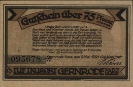 Germany - Emergency issues - Gernrode Grab.: 423 75 Pfennig 1921