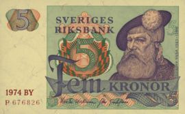 Zweden P51.c 5 Kronor 1974