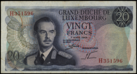 Luxembourg P54.a 20 Francs 1966