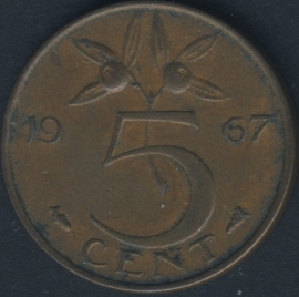 Sch.1216 5 Cent 1967 blaadjes vast