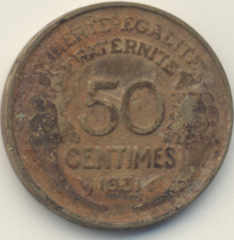 France 50 Centimes KM894.1 1931