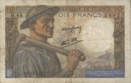 Frankrijk  P99.d 10 Francs 1943