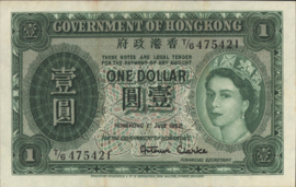 Hongkong P324A.a 1 Dollar 1952