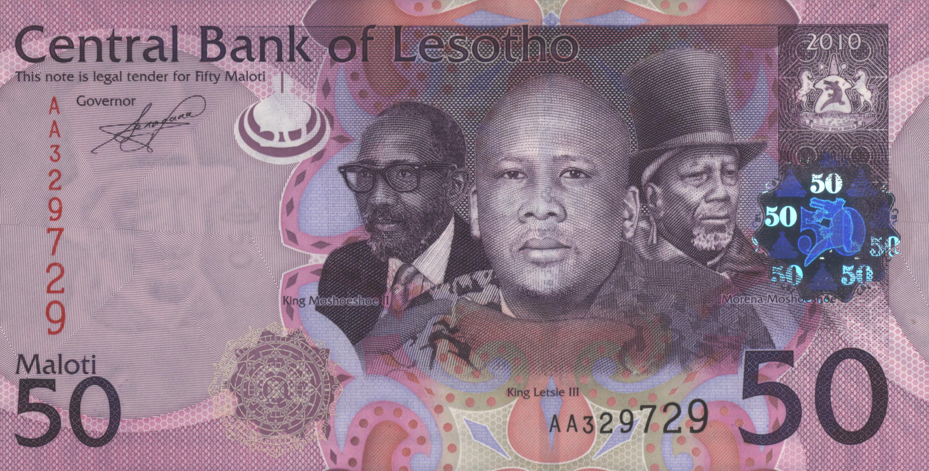 Lesotho  P23 50 Maloti 2010