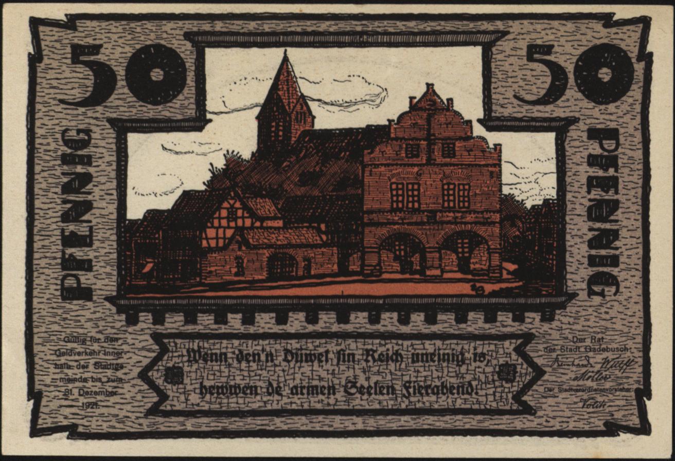 Duitsland - Noodgeld - Gadebusch - (MS / MV) Stadt Grab/Mehl.:404.1 50 Pfennig 1922