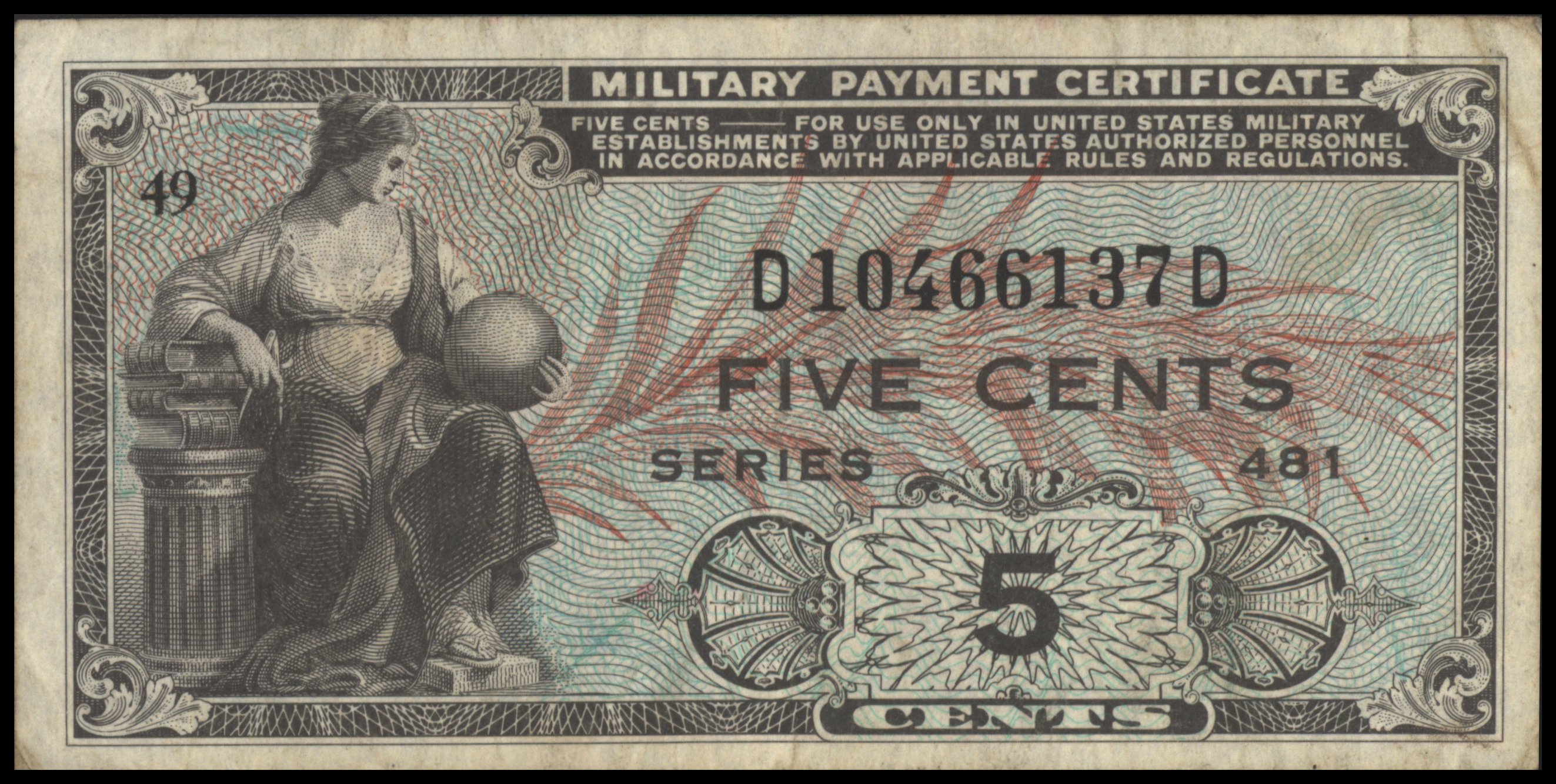 Verenigde Staten van Amerika (VS) - Military Payment Certificate PM22 5 Cents 1951-54 (No date)