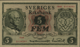 Sweden  P41 5 Kronor 1948