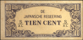 Netherlands Indies, Japanese Occupation 1942-1945  PLNI25.3/P121.a 10 Cent 1942 (No date)