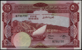 Yemen Democratic Republic - South Arabia   P4.b 5 Dinars 1967