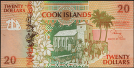 Cook Islands  P9.a 20 Dollars 1992 (No date)