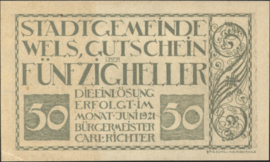 Oostenrijk - Noodgeld - Wels KK. 1167.III 50 Heller 1920 (No date)