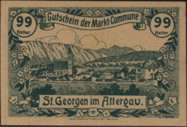 Oostenrijk - Noodgeld - St. Georgen im Attergau KK: 889 99 Heller 1920