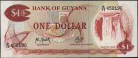 Guyana P21.i 1 Dollar 1966 (No Date)