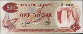 Guyana  P21/B101 1 Dollar 1966 (No Date)