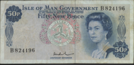 Isle of Man  P28.c 50 New Pence 1972-'79 (No date)
