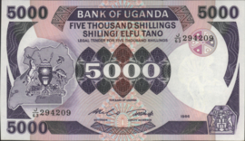 Oeganda  P24 5.000 Shillings 1986