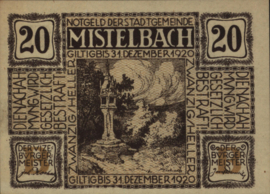 Oostenrijk - Noodgeld - Mistelbach KK.:614 20 Heller 1920