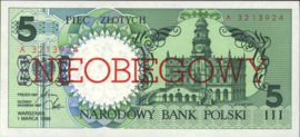 Polen P166.s 5 Zlotych 1990 SPECIMEN