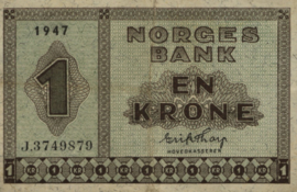 Noorwegen  P15.h 1 Krone 1947