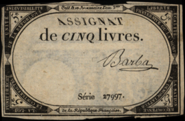 Frankrijk - Domaines Nationaux  PA76.009/100.Barba 5 Livres 1793