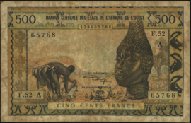 Ivoorkust P102A.j 500 Francs 1959-1964