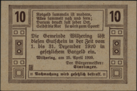 Oostenrijk - Noodgeld - Wilhering KK. 1236.I 10 Heller 1920