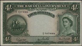 Bahamas  P13/B112 4 Shillings 1953 (No date)