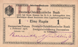 Duitsland - Oost Afrika  P21 1 Rupie 1916