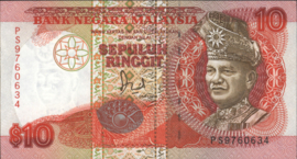Malaysia  P29 10 Ringgit 1989
