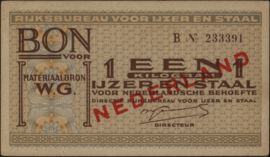 Distributie: Rijksbureau voor Ijzer en Staal, WO-II 1 KG.1941 1 Kilogram Ijzer en staal 1941