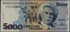 Brazil P232.b 5,000 Cruzeiros 1990-1993 (No Date)