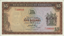 Rhodesië  P32 5 Dollars 1972