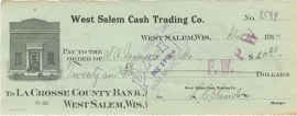 Wisconsin, West Salem Cash Trading Co. West Salem, 1914