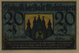 Duitsland - Noodgeld - Meiningen Grab.: 877 20 Pfennig 1921